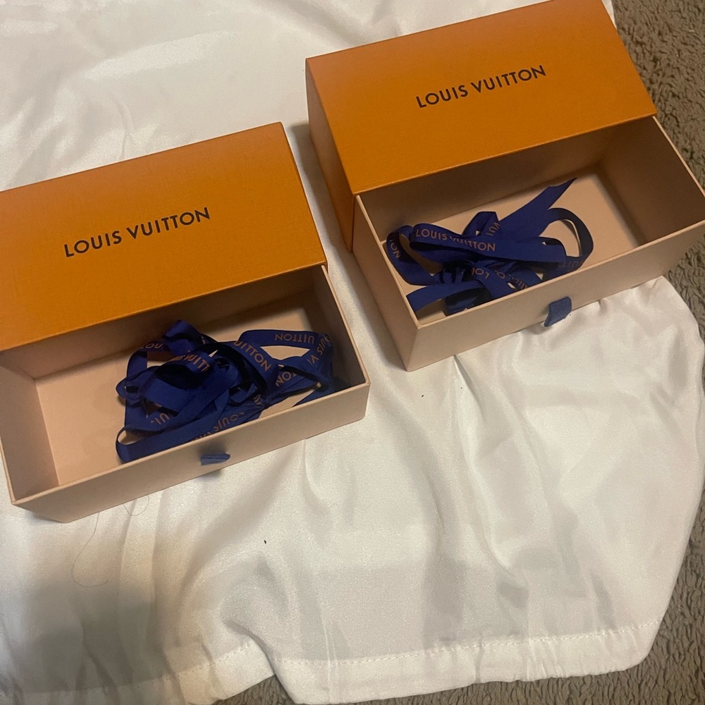 Louis Vuitton cologne boxes with LV ribbon